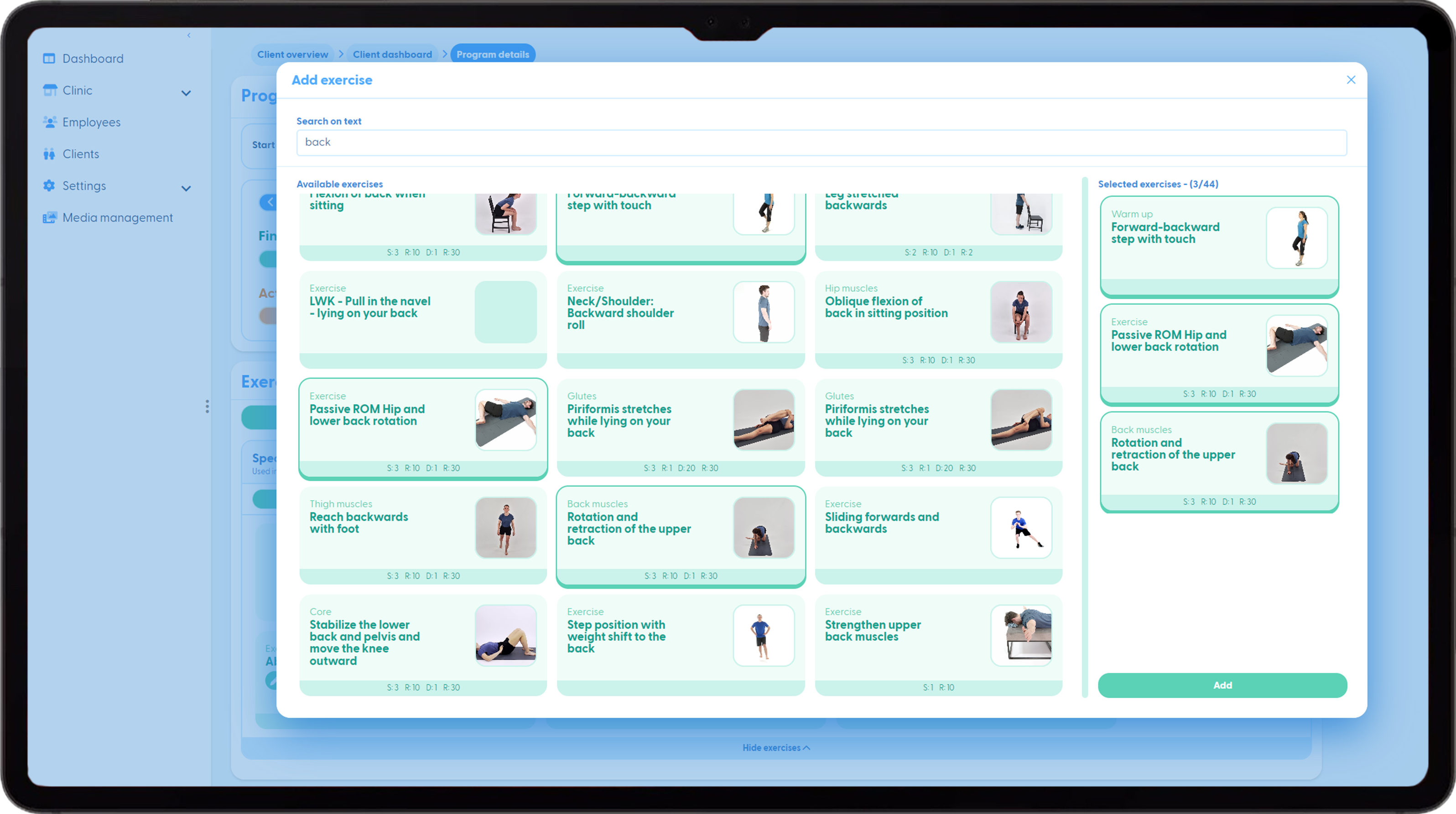 Zorg software fysio oefeningen store
