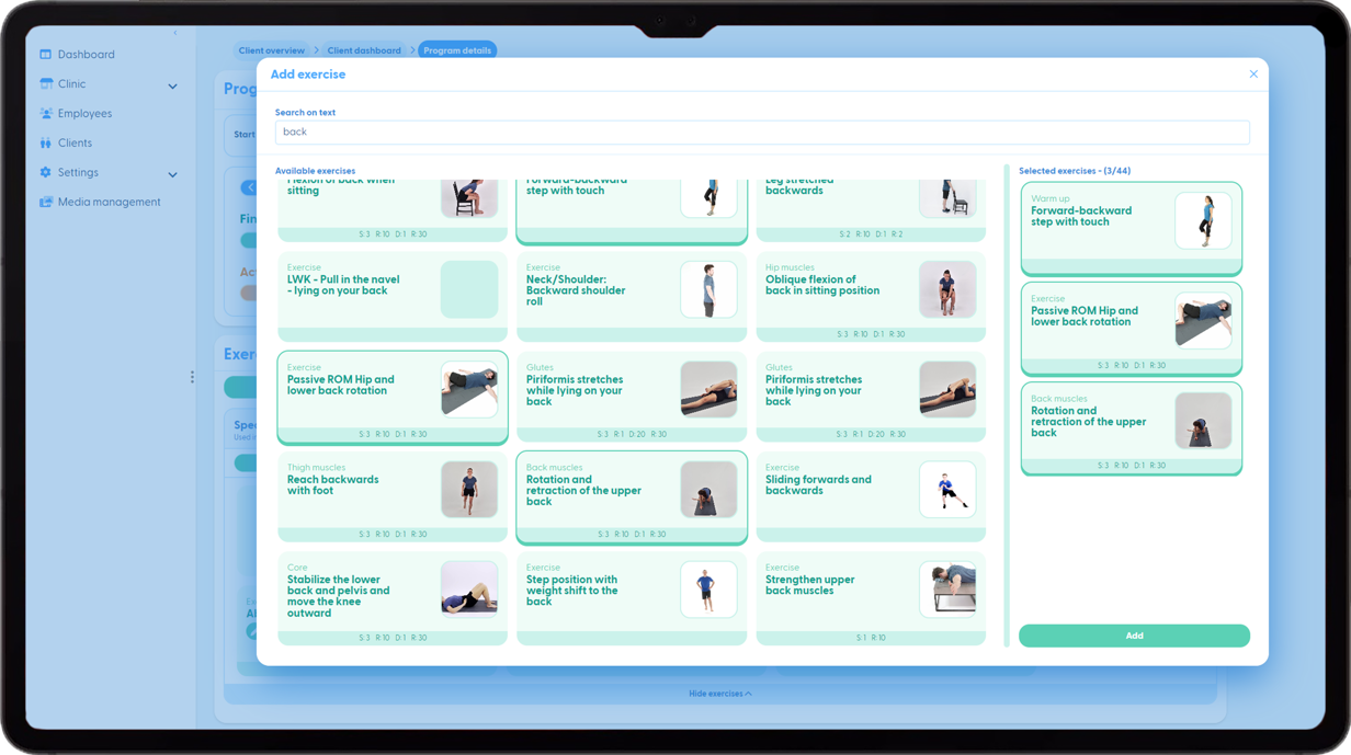 Zorg software fysio oefeningen store