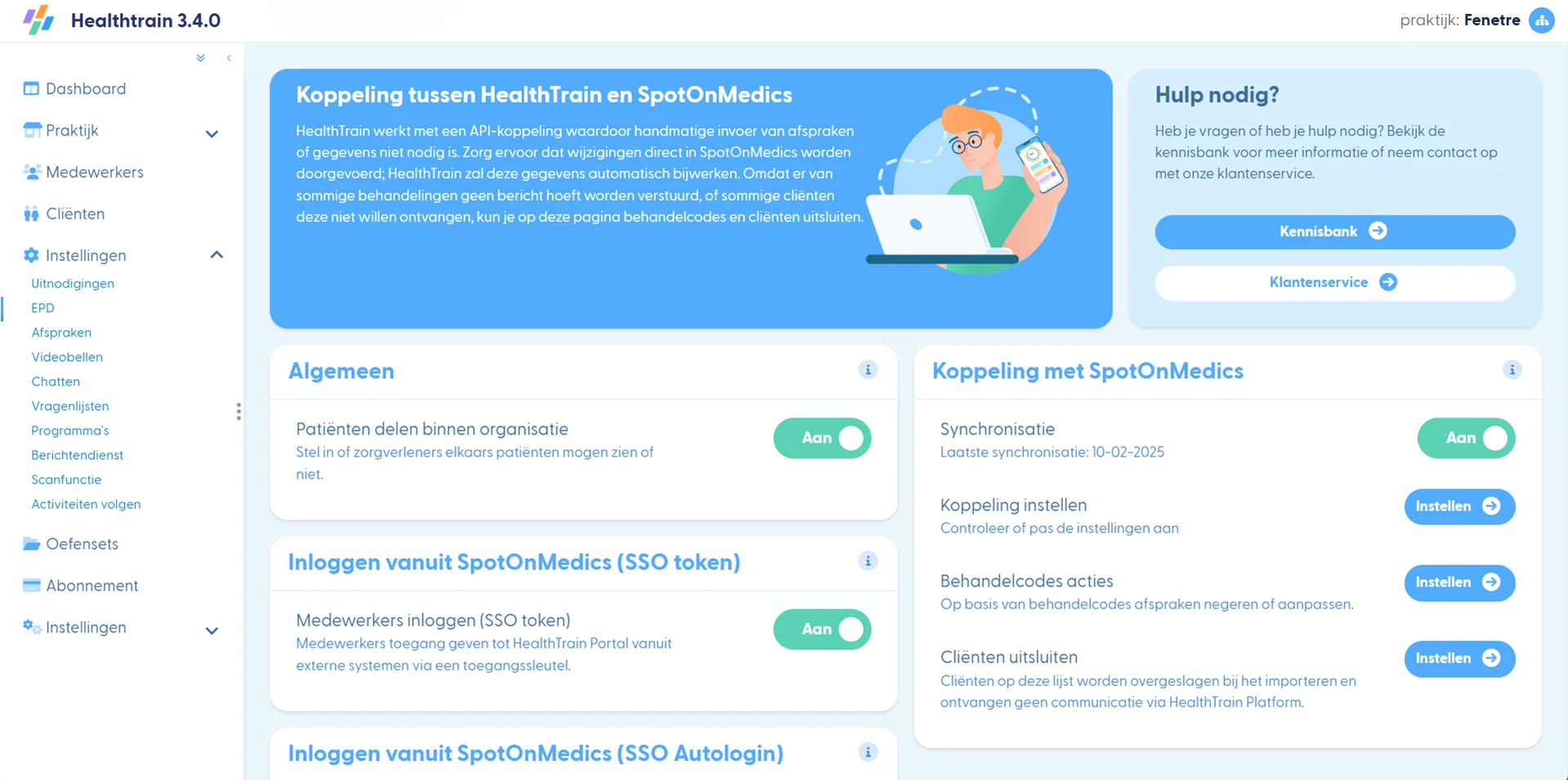 EPD Zorgapplicatie Scherm