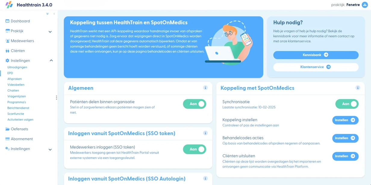 EPD Zorgapplicatie Scherm