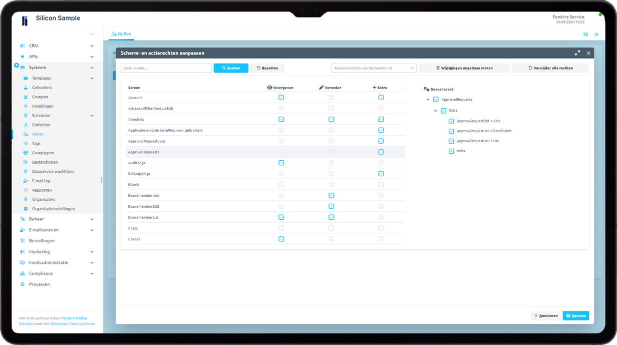 Rollen en rechten beheren in applicatie