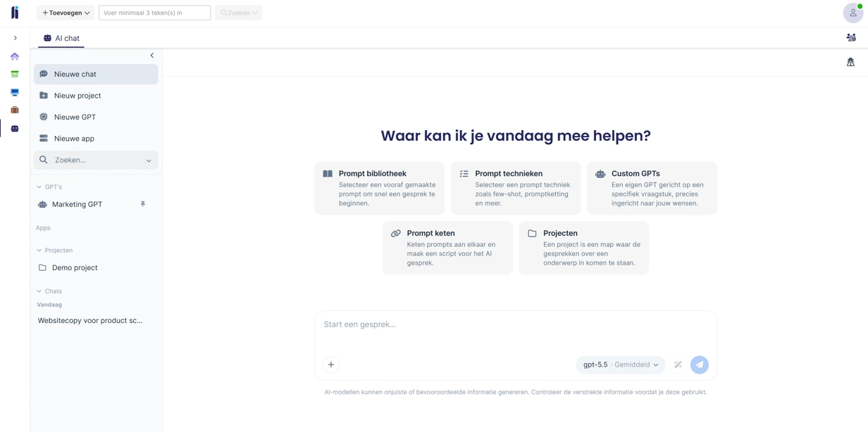Ai Chatbot Siliconcode Startscherm Met AI Tools