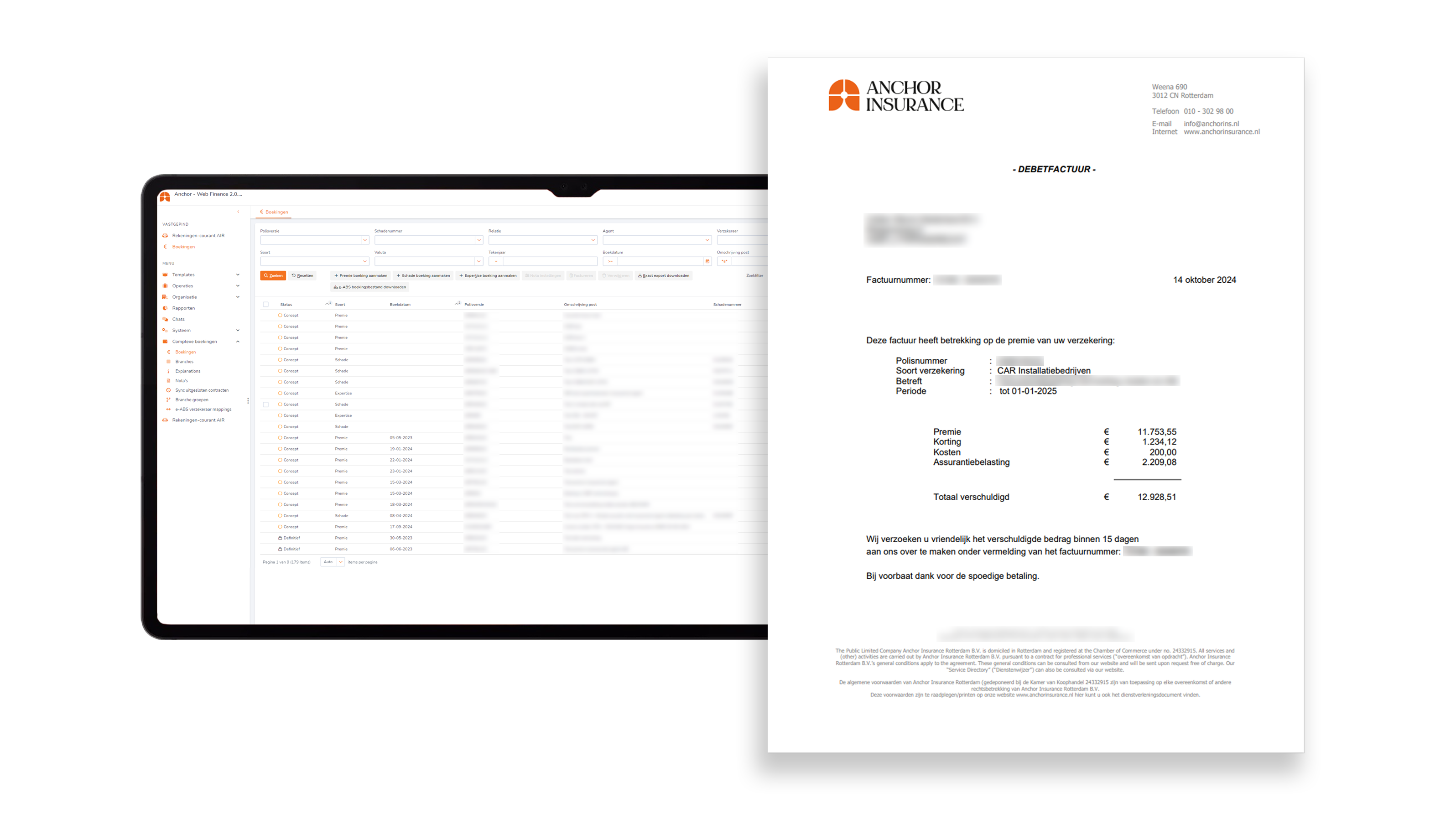 Scherm En PDF Debetfactuur