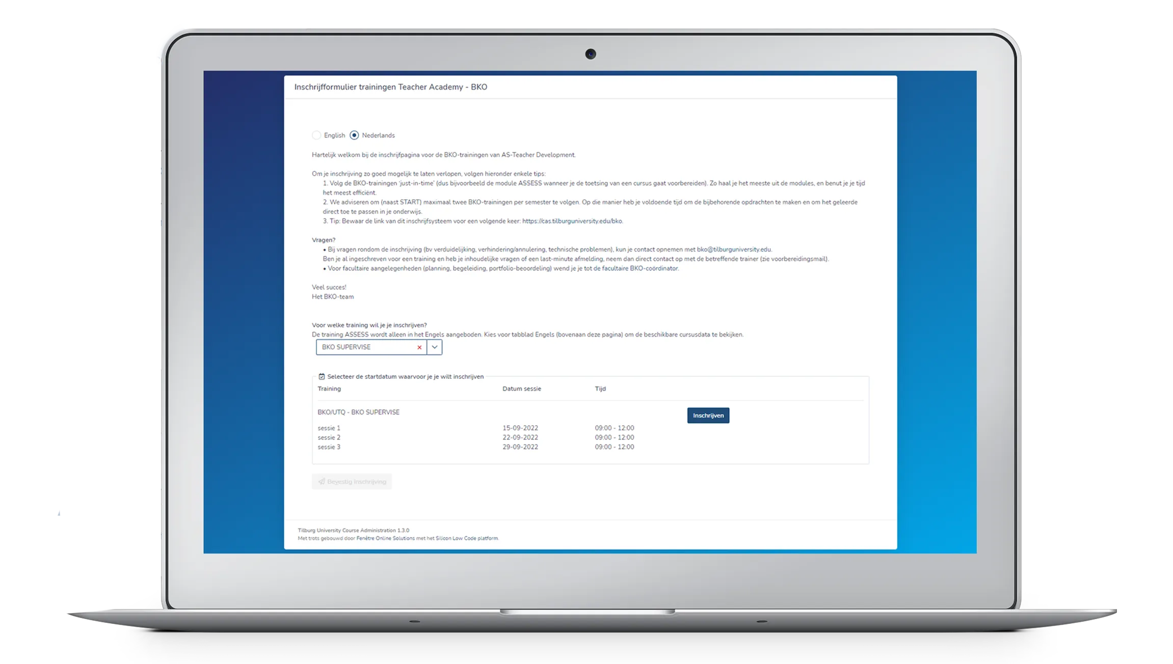 Cursusadministratie applicatie