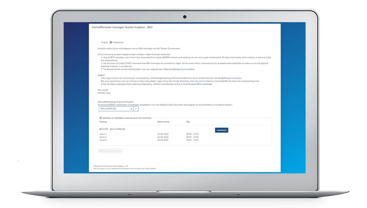 Cursusadministratie applicatie