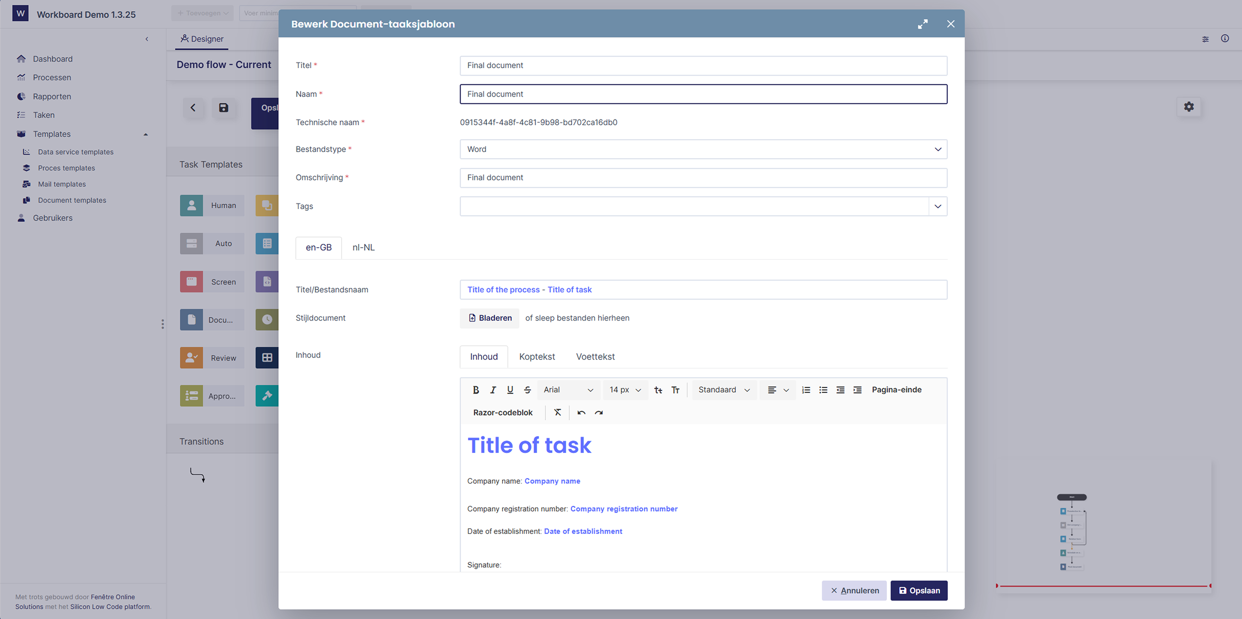 Workbaord Document Template