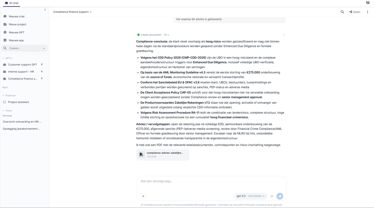 Compliance Finance Support